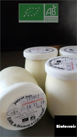 Yaourt nature fermier Bio